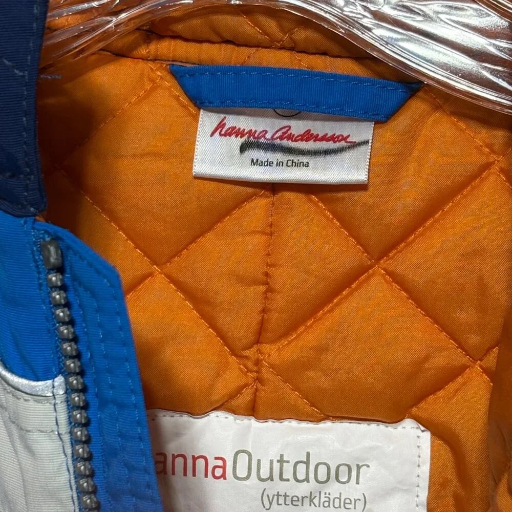 Hanna Andersson Baby Boy Snowsuit sz 60 3-6 months Blue Orange Hanna Outdoor